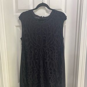INC Black Sleeveless Dress with Crochet Front Detail
